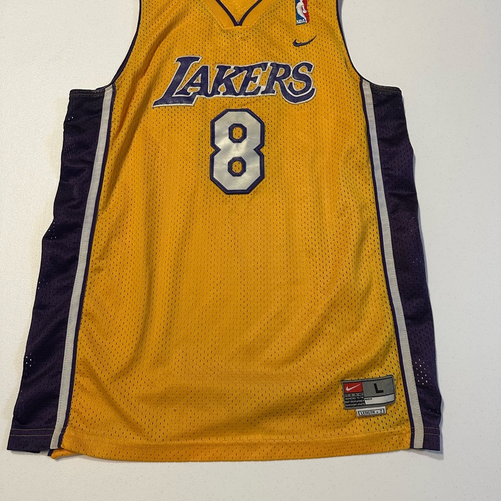Nike Lakers Gold and Purple Jersey Youth Large Kobe Bryant